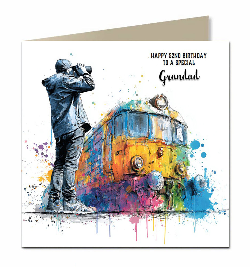 Trainspotting Birthday Card, Male, Boys, Son, Grandson, Nephew, Dad, Grandad, Train Personalised