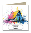Birthday Card for Boys, Personalised, Men, Son, Grandson, Brother, Dad, Camping