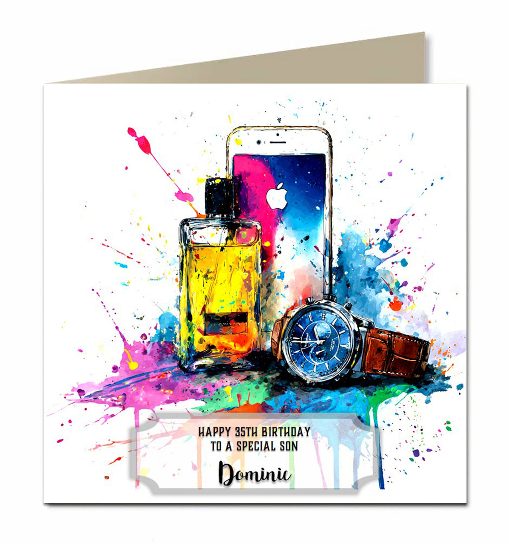 Birthday Card for Boys, Personalised, Men, Son, Grandad Brother, Dad, Trendy