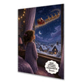Personalised Christmas Card - Girl Watching Santa Fly Past the Window