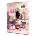 Personalised 10th Birthday Card - Girl at a Dressing Table - Brown Hair