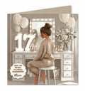 17th Birthday Card For Granddaughter, Daughter, Niece, Chic Brown Hair