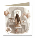 17th Birthday Card For Girls, Daughter, Granddaughter, Niece, Brown Hair,