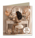 17th Birthday Card For Girls, Granddaughter, Niece, Daughter, Friend, Teenager, Personalised, Dressing Table, Black Hair,