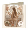 18th Birthday Card For Girls, Daughter, Granddaughter, Niece, Brown Hair,