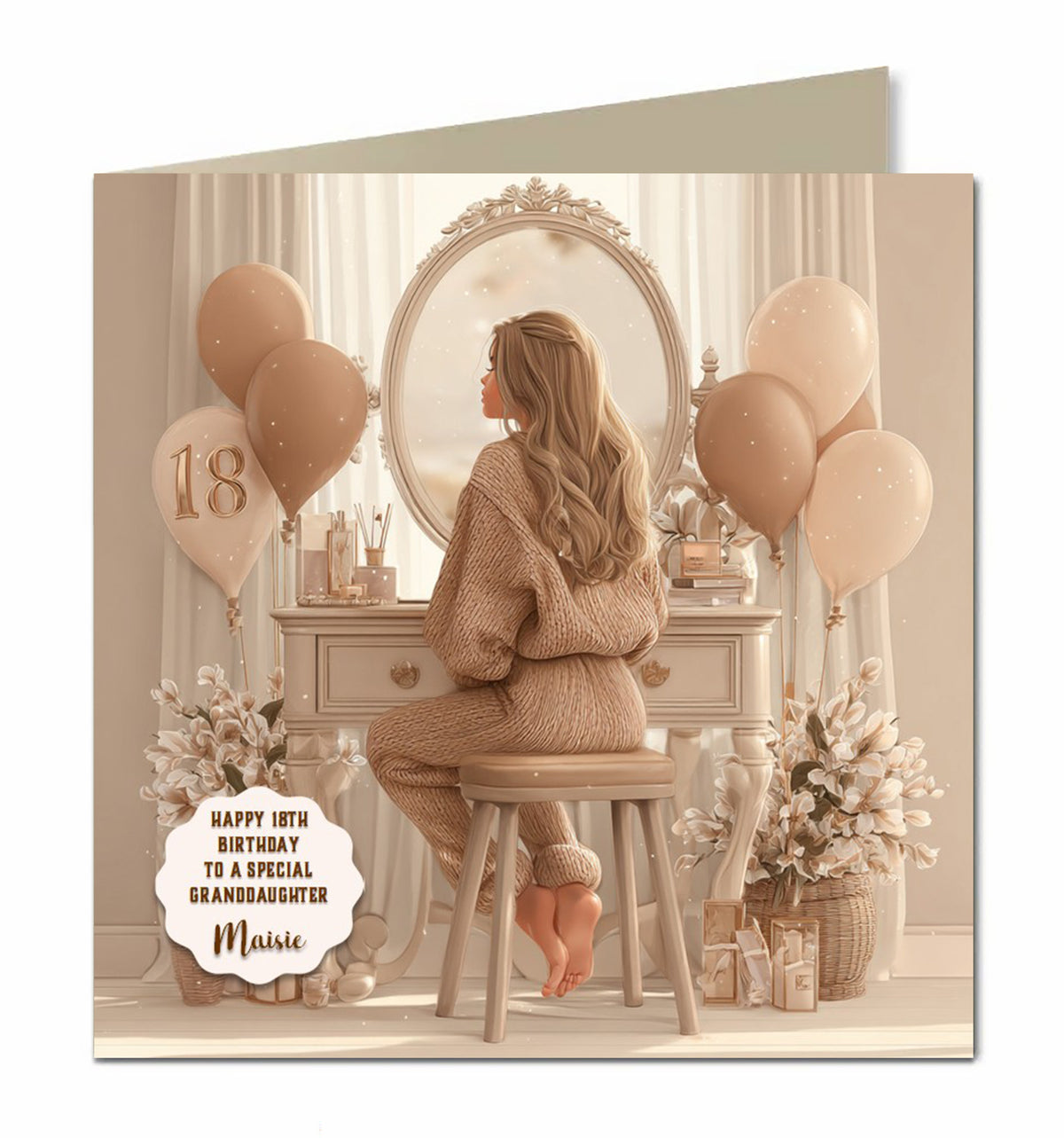 18th Birthday Card For Granddaughter, Daughter, Niece, Chic Blonde Hair