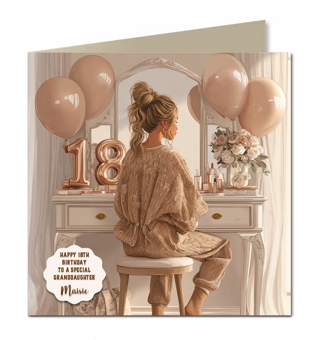 18th Birthday Card For Girls, Daughter, Granddaughter, Niece, Blonde Hair,