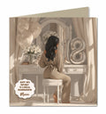 18th Birthday Card For Girls, Daughter, Granddaughter, Niece, Black Hair,