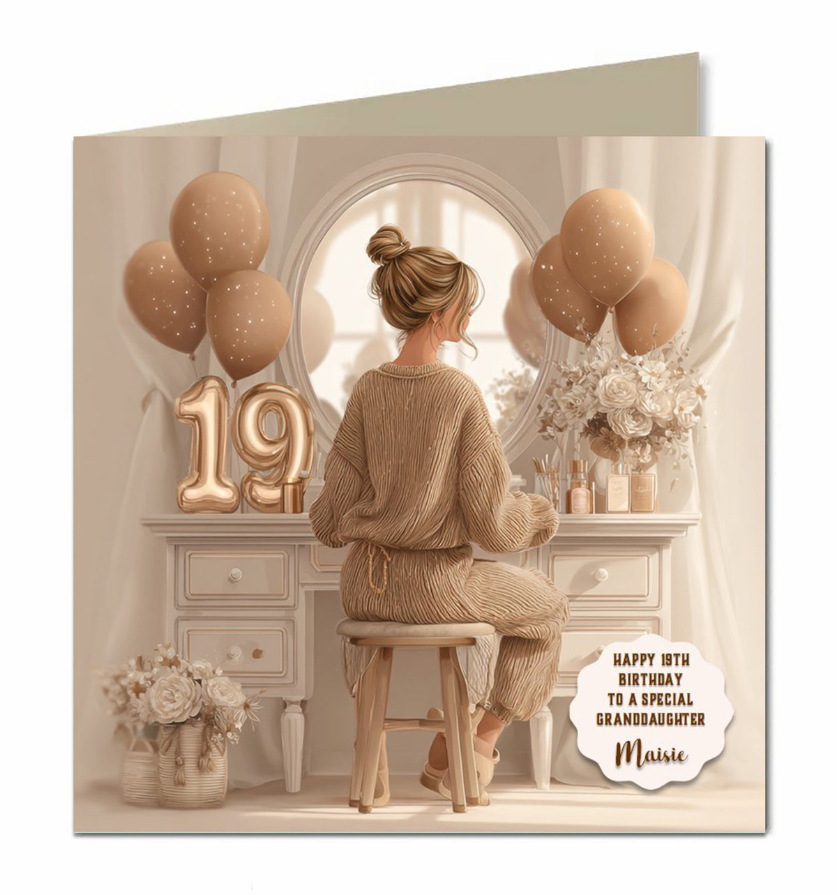 19th Birthday Card For Girls, Daughter, Granddaughter, Niece, Blonde Hair,