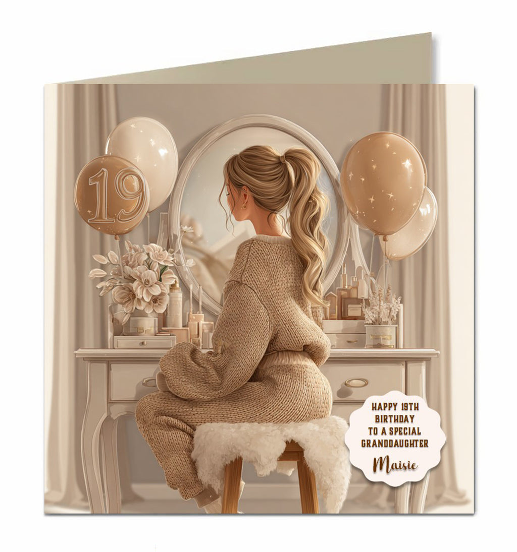 19th Birthday Card For Girls, Daughter, Granddaughter, Niece, Blonde Hair,