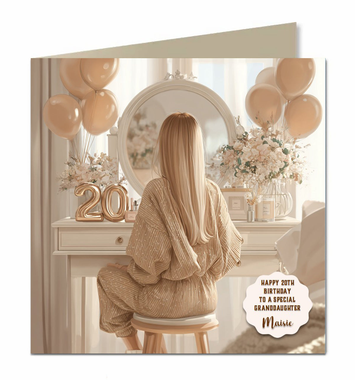 20th Birthday Card For Granddaughter, Daughter, Niece, Chic Blonde Hair