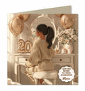20th Birthday Card For Girls, Daughter, Granddaughter, Niece, Black Hair,