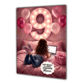 Personalised 9th Birthday Card - Girl Using a Laptop - Brown Hair