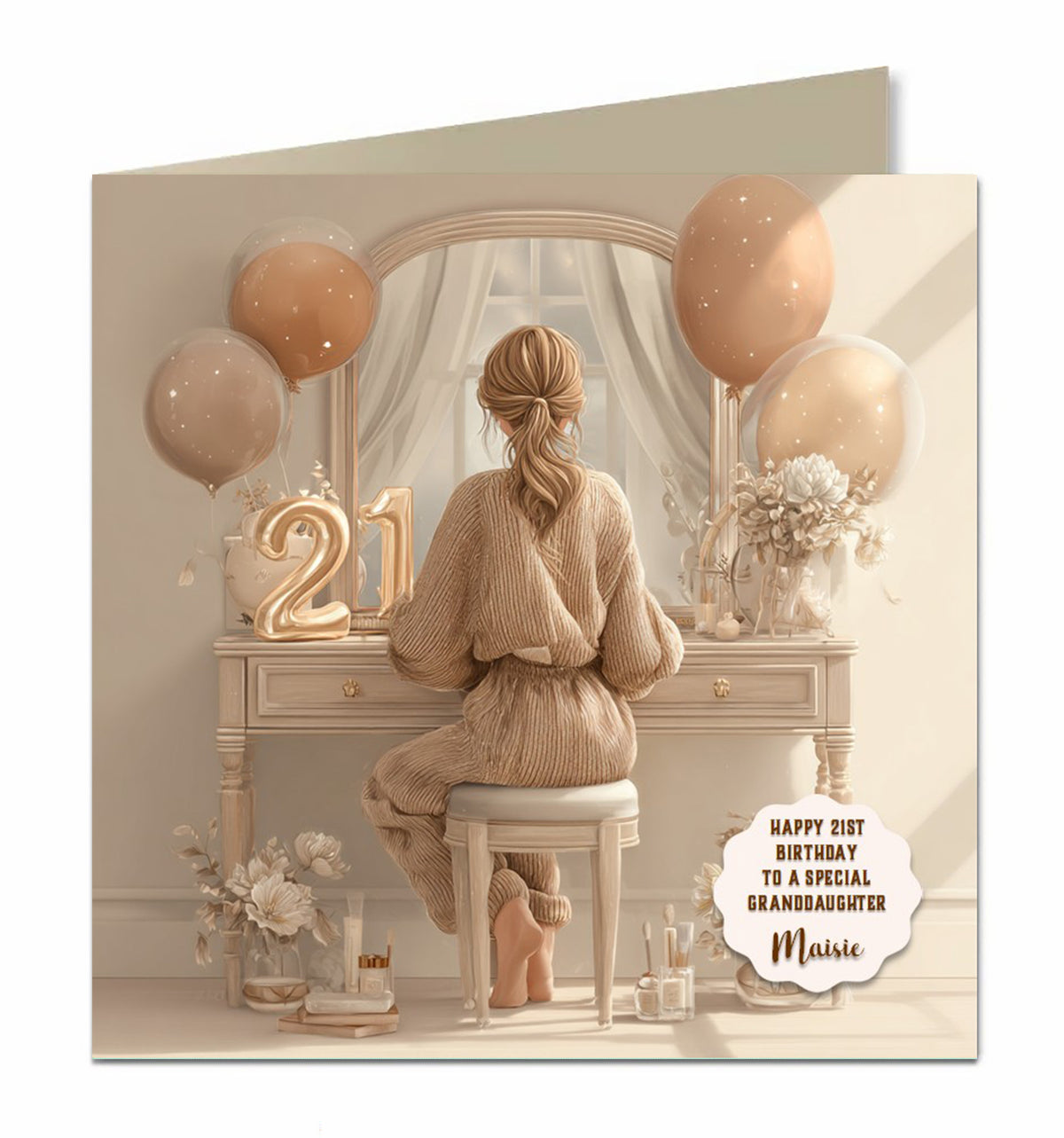 21st Birthday Card For Granddaughter, Daughter, Niece, Chic Blonde Hair