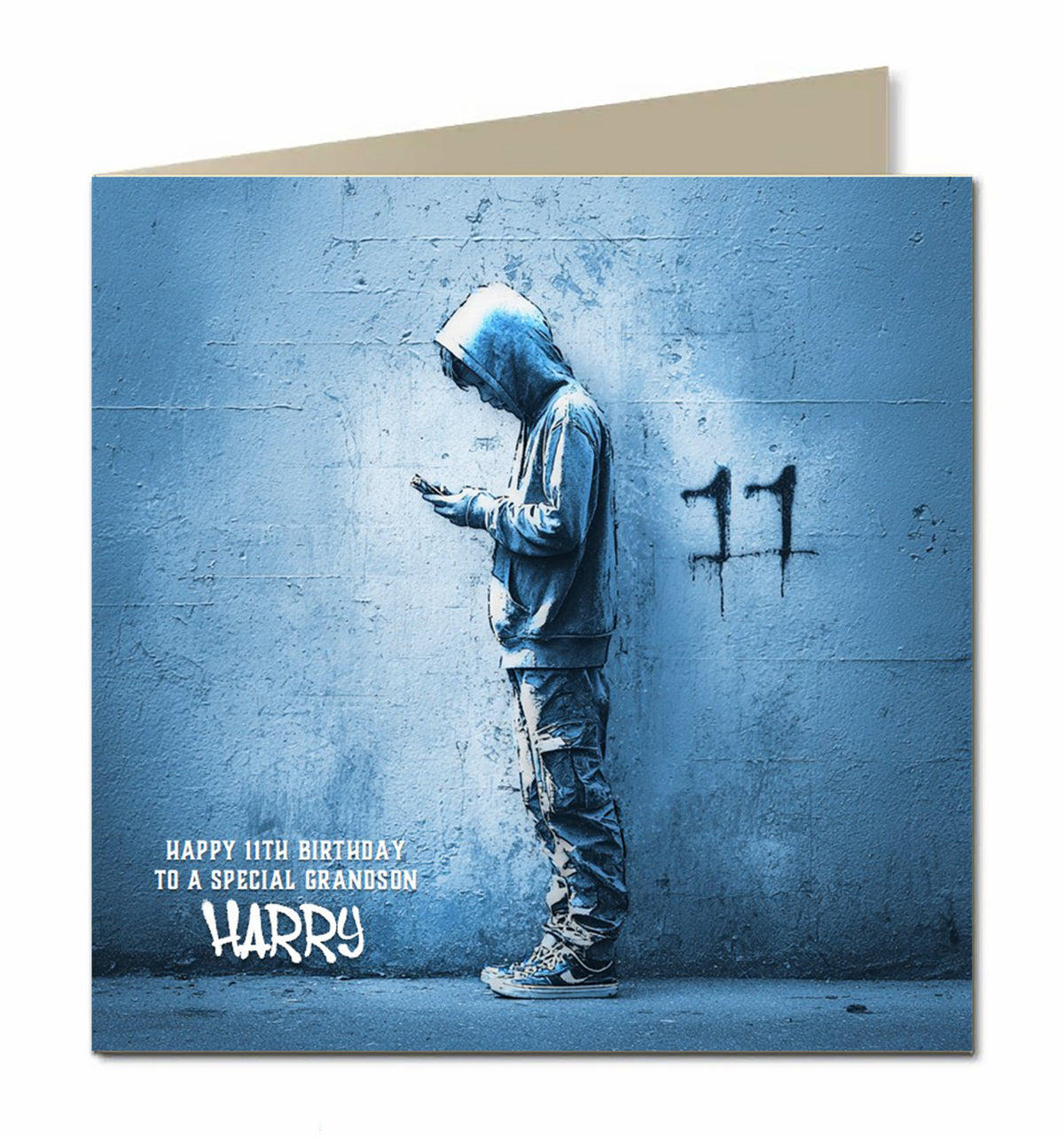 11th Birthday Card for Boys Personalised, Grandson, Son, Nephew, Urban