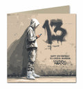 13th Birthday Card for Boys Personalised, Grandson, Son, Nephew, Urban
