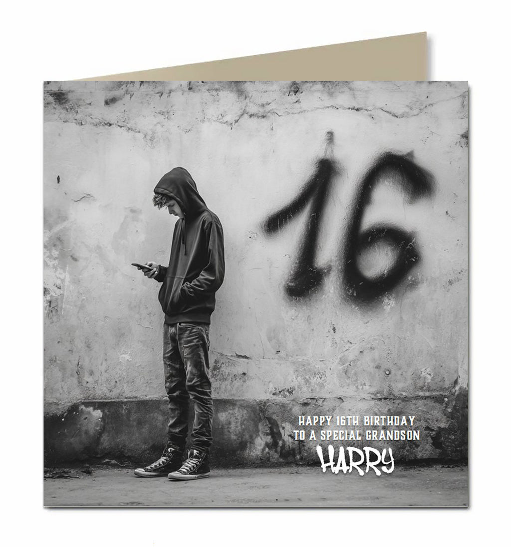 16th Birthday Card For Boys, Grandson, Son, Nephew, Brother, Personalised