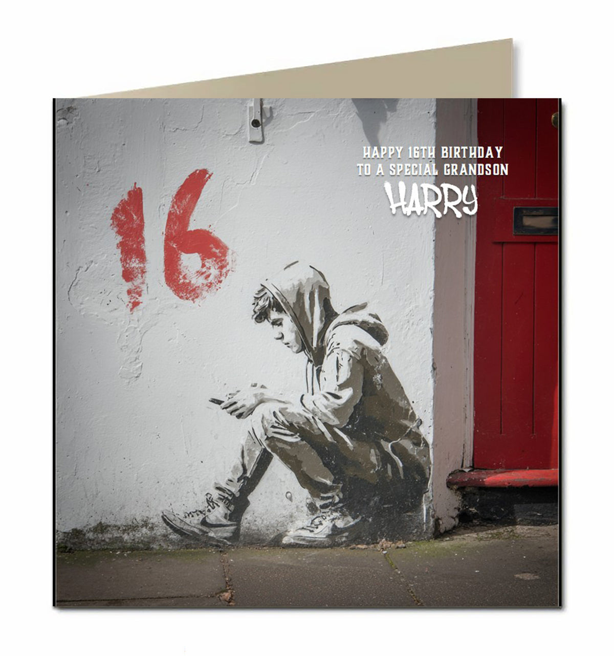 16th Birthday Card for Boys Personalised, Grandson, Son, Nephew, Urban