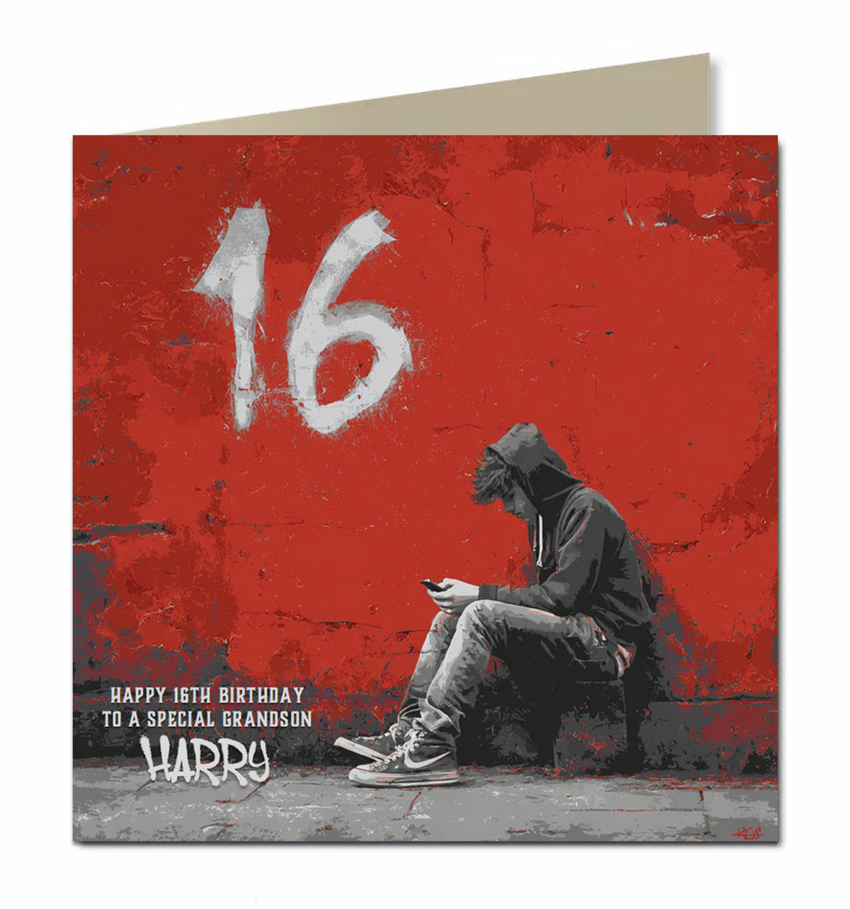 16th Birthday Card for Boys Personalised, Grandson, Son, Nephew, Urban