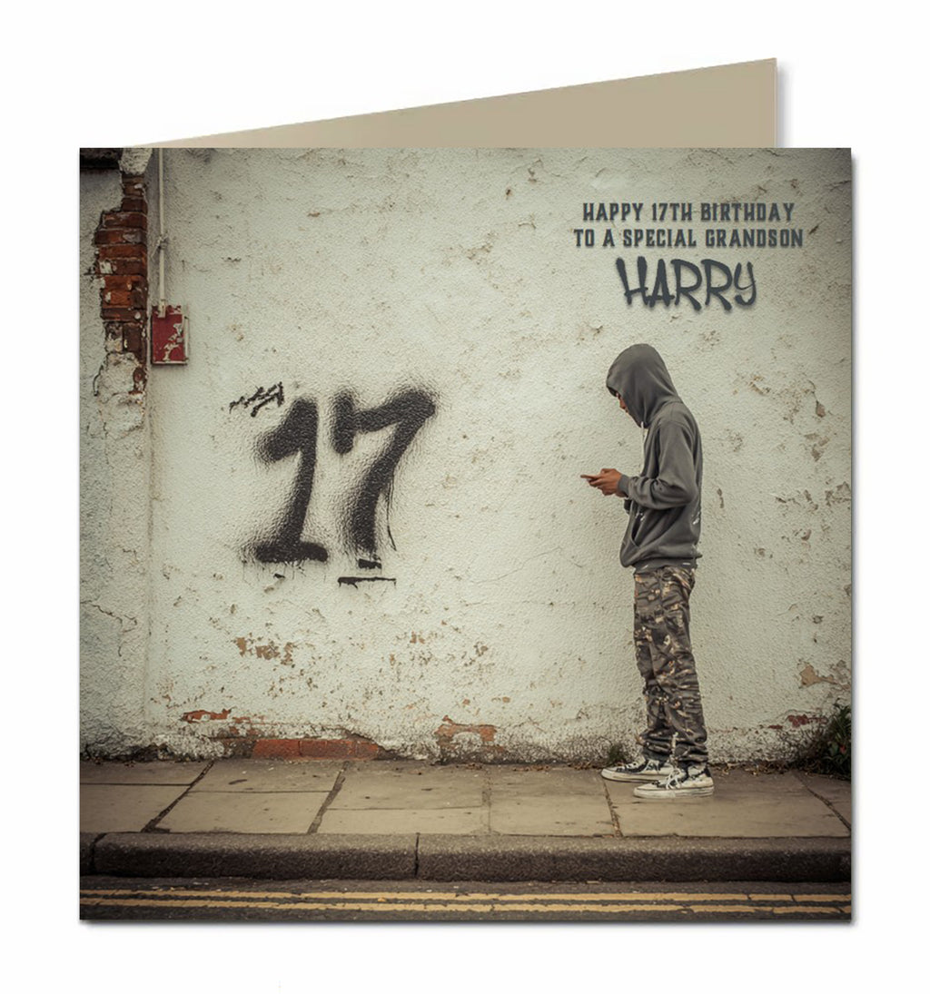 17th Birthday Card For Boys, Grandson, Son, Nephew, Brother, Personalised