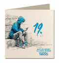 19th Birthday Card for Boys, Grandson, Son, Nephew, Teenager, Trendy, Modern, Selfie, Personalised, 15cm x 15cm, Blank Inside, with White Envelope