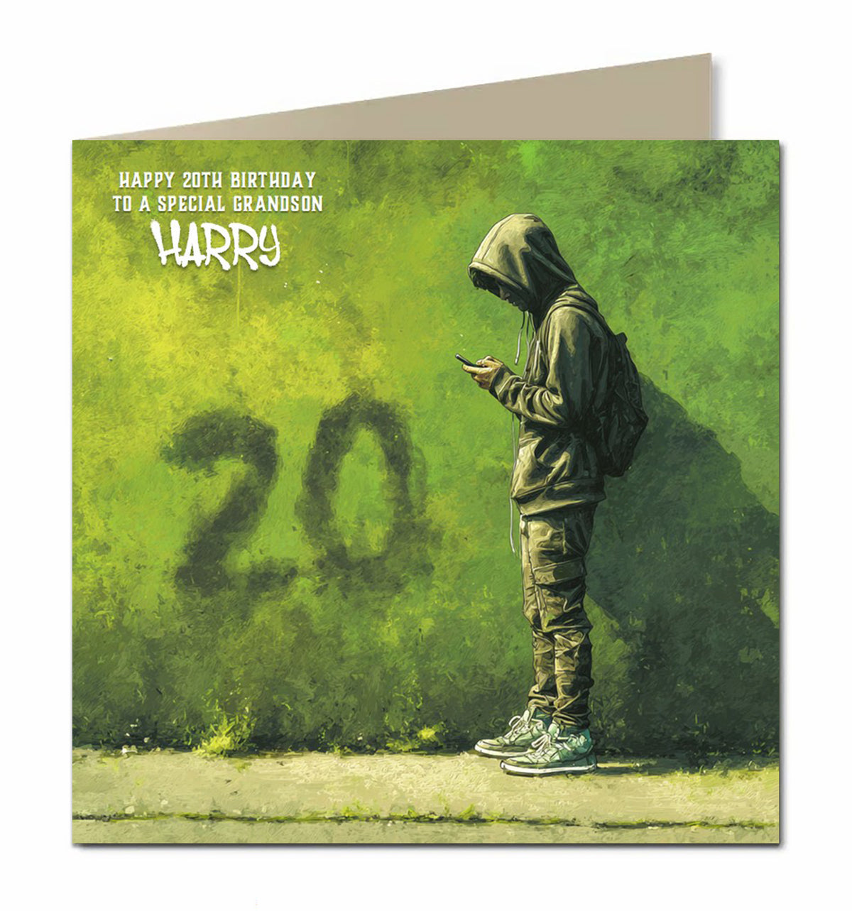 20th Birthday Card for Boys Personalised, Grandson, Son, Nephew, Urban