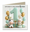 1st Birthday Card for Little Boys Personalised, Grandson, Son, Nephew,
