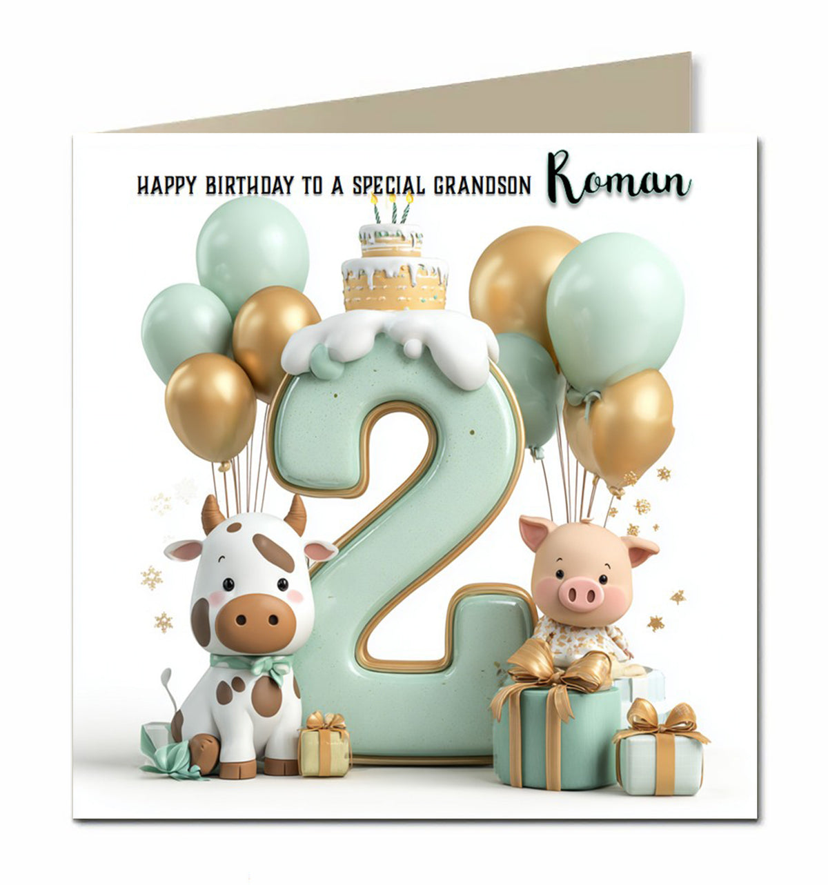 2nd Birthday Card for Little Boys Personalised, Grandson, Son, Nephew,