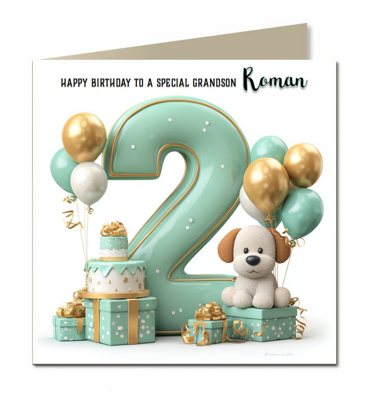 2nd Birthday Card for Little Boys Personalised, Grandson, Son, Nephew,