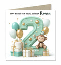2nd Birthday Card for Little Boys Personalised, Grandson, Son, Nephew,