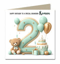 2nd Birthday Card for Little Boys Personalised, Grandson, Son, Nephew,