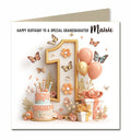1st Birthday Card For Little Girls, Granddaughter, Niece, Personalised