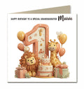 1st Birthday Card For Little Girls, Granddaughter, Niece, Personalised
