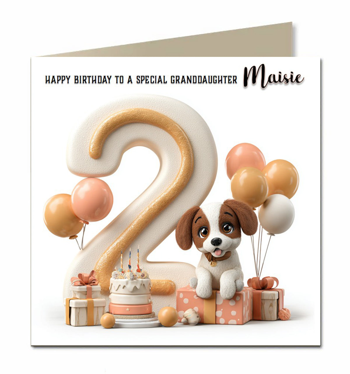 2nd Birthday Card For Little Girls, Granddaughter, Niece, Personalised
