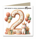 2nd Birthday Card For Girls, Daughter, Granddaughter, Niece, Sister