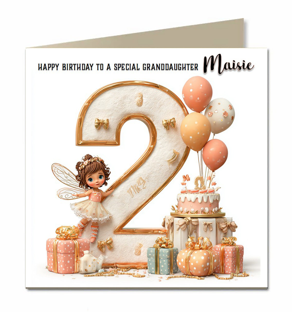 2nd Birthday Card For Little Girls, Granddaughter, Niece, Personalised