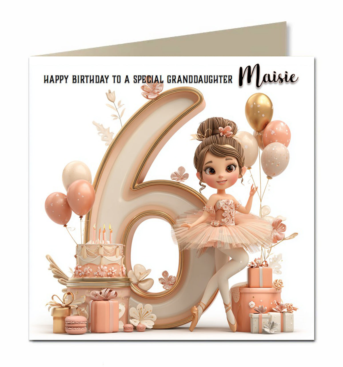 6th Birthday Card For Little Girls, Granddaughter, Niece, Personalised