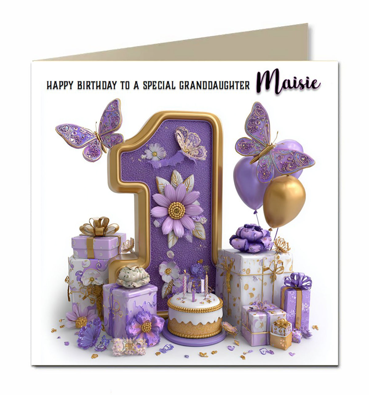 1st Birthday Card For Little Girls, Granddaughter, Niece, Personalised
