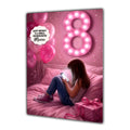 8th Birthday Card Girl Granddaughter Daughter Niece Large A5 Size