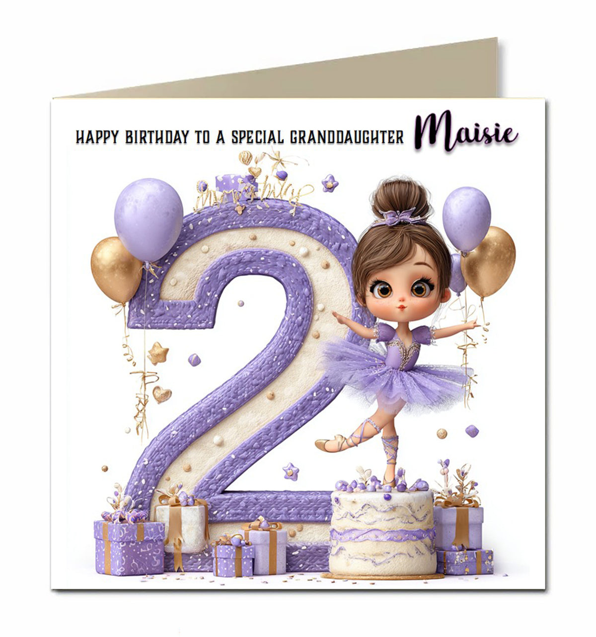 2nd Birthday Card For Little Girls, Granddaughter, Niece, Personalised