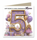 5th Birthday Card For Girls, Daughter, Granddaughter, Niece, Sister