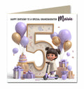 5th Birthday Card For Little Girls, Granddaughter, Niece, Personalised