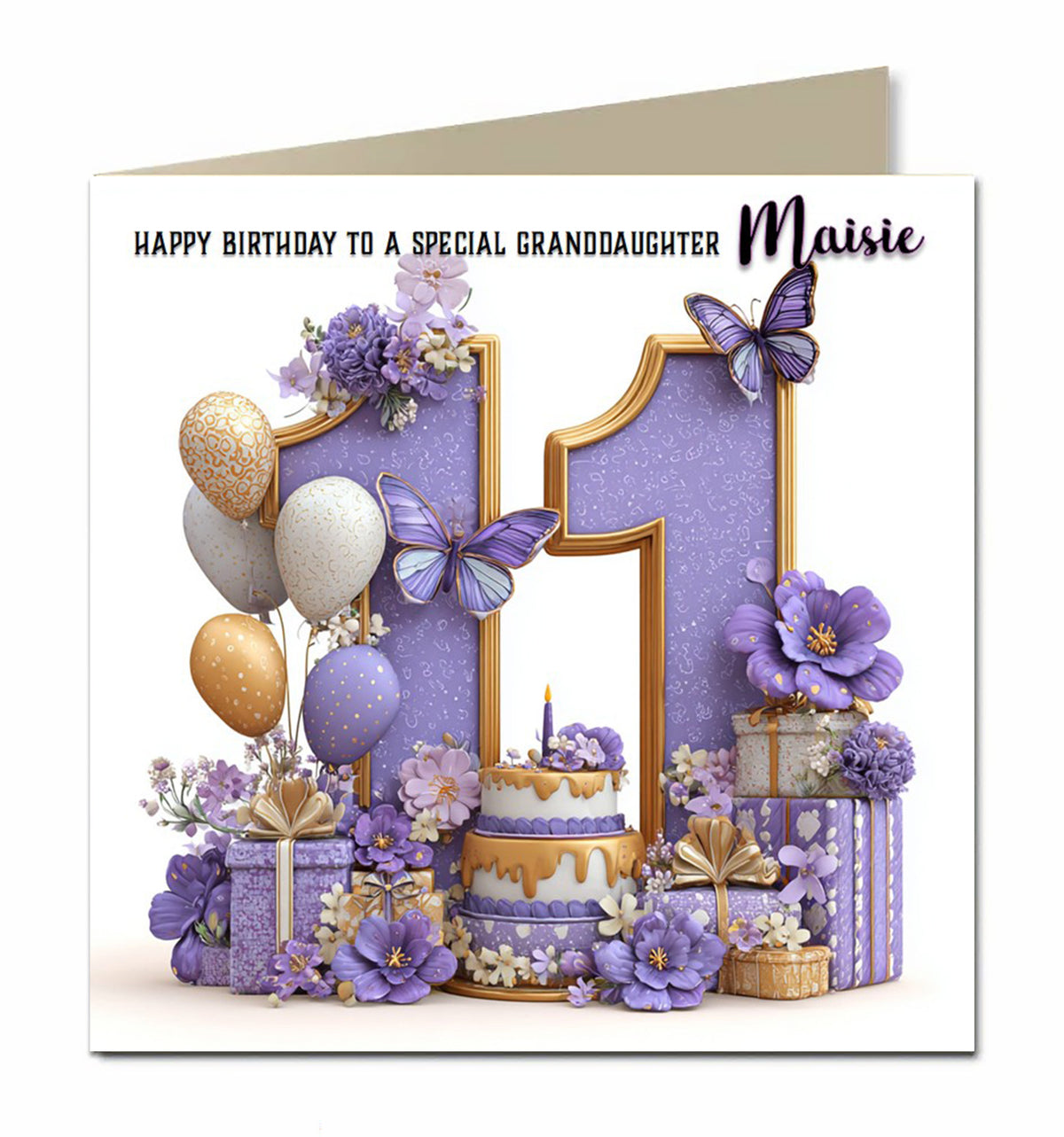 11th Birthday Card For Girls, Daughter, Granddaughter, Niece, Sister