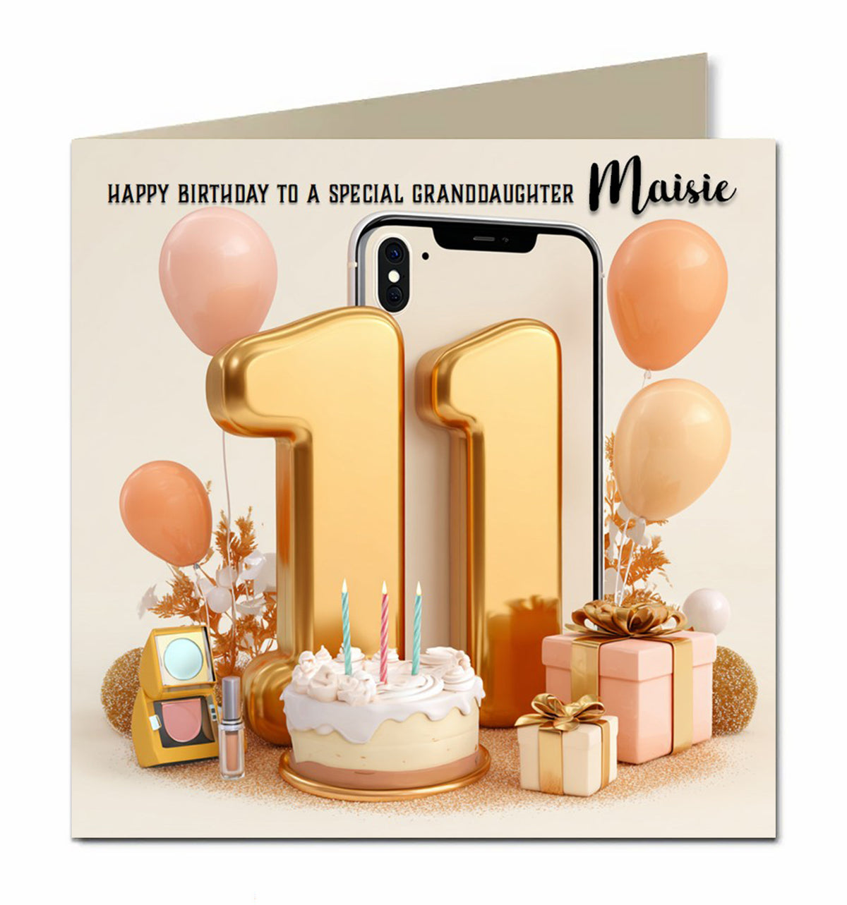 11th Birthday Card For Girls, Granddaughter, Niece, Sister, Personalised