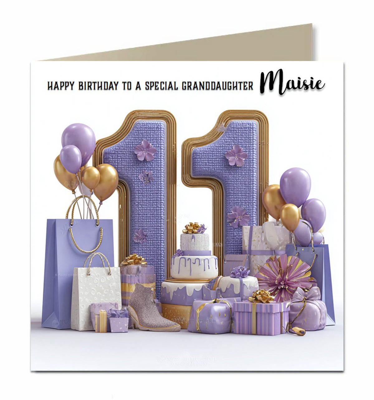 11th Birthday Card For Girls, Granddaughter, Niece, Sister, Personalised
