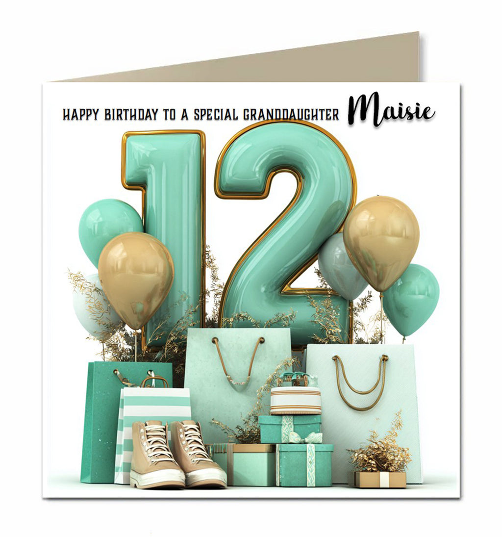 12th Birthday Card For Girls, Daughter, Granddaughter, Niece, Sister