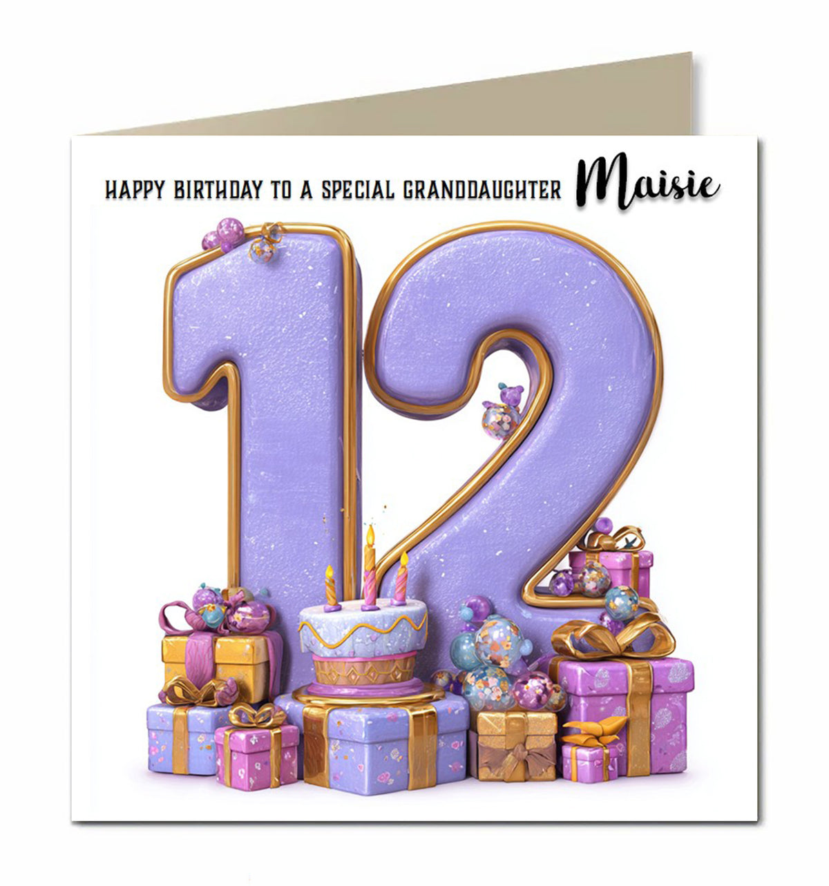 12th Birthday Card For Girls, Granddaughter, Niece, Sister, Personalised