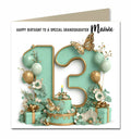 13th Birthday Card For Girls, Granddaughter, Niece, Teenager, Personalised