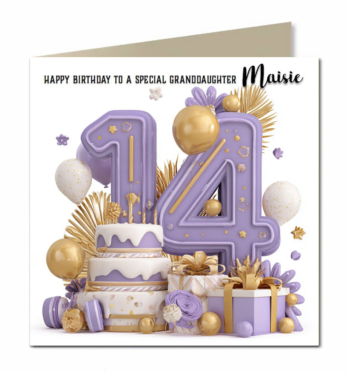 14th Birthday Card For Girls, Granddaughter, Niece, Teenager, Personalised