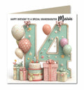 14th Birthday Card For Girls, Granddaughter, Niece, Teenager, Personalised